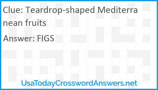 Teardrop-shaped Mediterranean fruits Answer