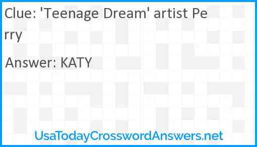 'Teenage Dream' artist Perry Answer