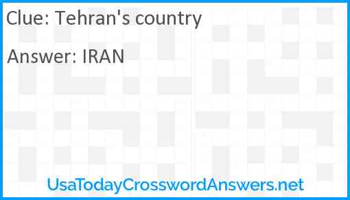 Tehran's country Answer