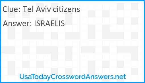 Tel Aviv citizens Answer