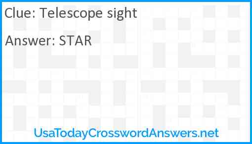 Telescope sight Answer