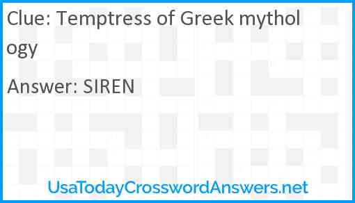 Temptress of Greek mythology Answer