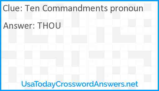 Ten Commandments pronoun Answer