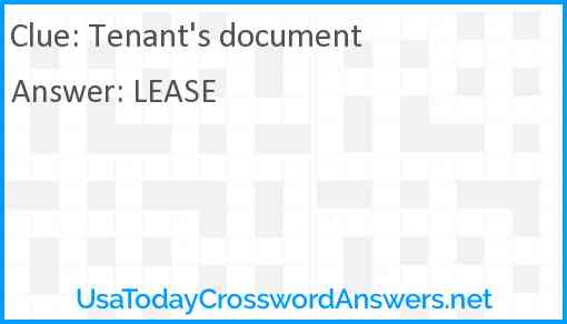 Tenant's document Answer
