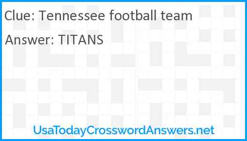 Tennessee football team Answer