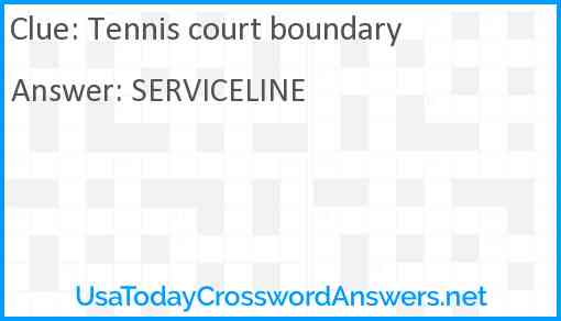 Tennis court boundary Answer