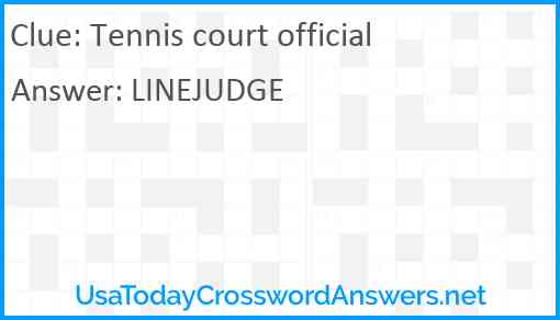 Tennis court official Answer