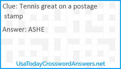 Tennis great on a postage stamp Answer