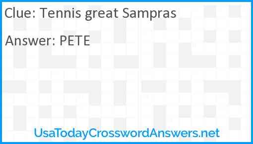 Tennis great Sampras Answer