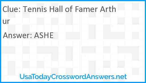 Tennis Hall of Famer Arthur Answer