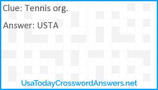 Tennis org. Answer