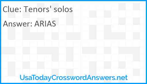 Tenors' solos Answer