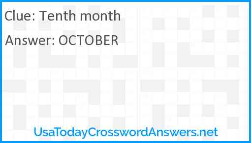 Tenth month Answer