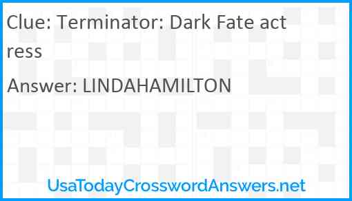 Terminator: Dark Fate actress Answer