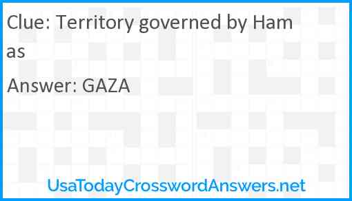Territory governed by Hamas Answer