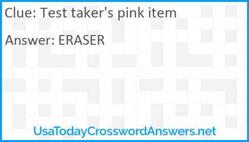 Test taker's pink item Answer