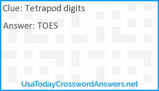 Tetrapod digits Answer