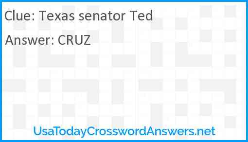 Texas senator Ted Answer