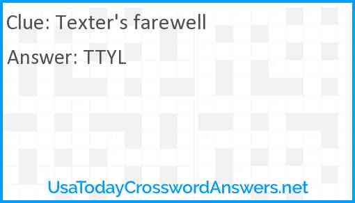 Texter's farewell Answer