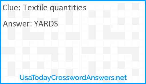 Textile quantities Answer