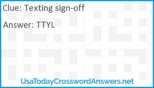 Texting sign-off Answer