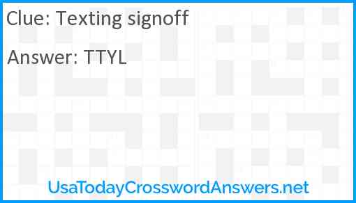 Texting signoff Answer