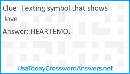 Texting symbol that shows love Answer