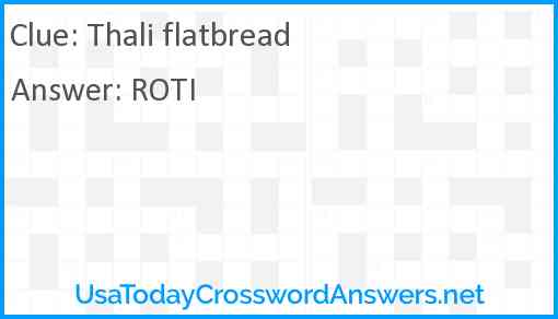 Thali flatbread Answer