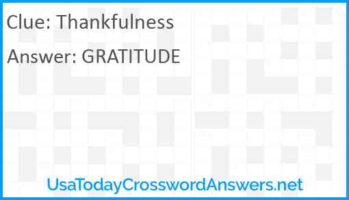 Thankfulness Answer