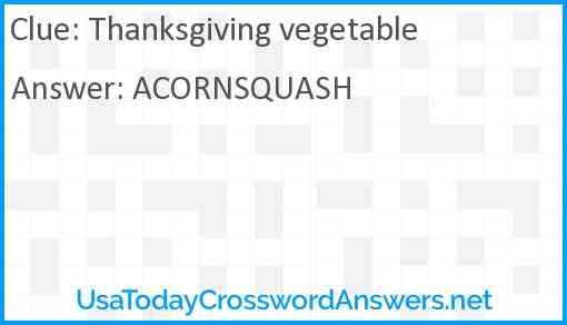 Thanksgiving vegetable Answer