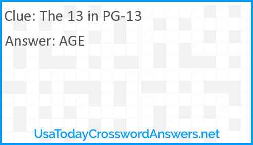 The 13 in PG-13 Answer