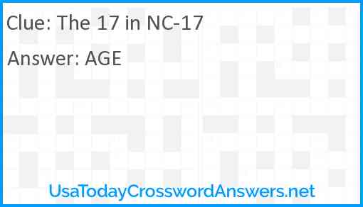 The 17 in NC-17 Answer