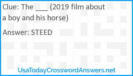 The ___ (2019 film about a boy and his horse) Answer