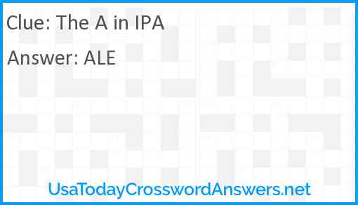 The A in IPA Answer