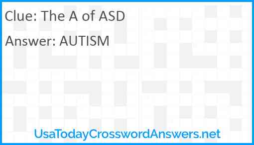 The A of ASD Answer