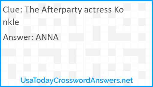 The Afterparty actress Konkle Answer