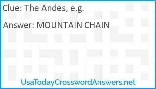 The Andes, e.g. Answer