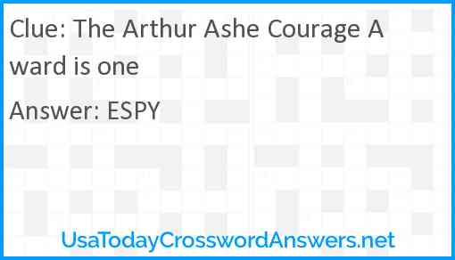 The Arthur Ashe Courage Award is one Answer