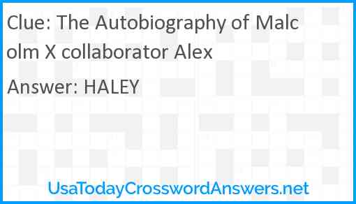 The Autobiography of Malcolm X collaborator Alex Answer