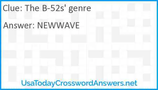 The B-52s' genre Answer