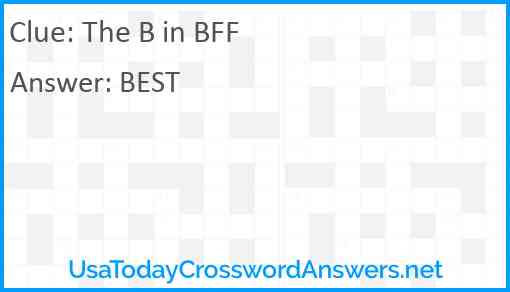 The B in BFF Answer