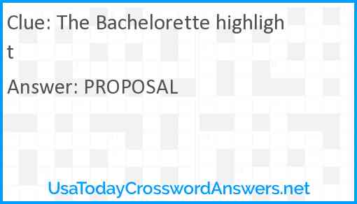 The Bachelorette highlight Answer