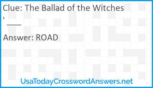 The Ballad of the Witches' ___ Answer