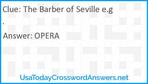 The Barber of Seville e.g. Answer