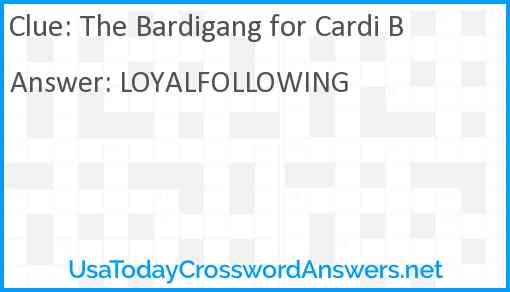The Bardigang for Cardi B Answer