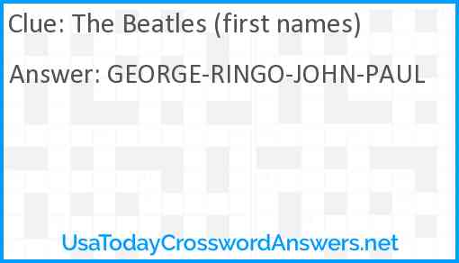 The Beatles (first names) Answer