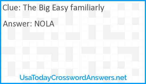 The Big Easy familiarly Answer