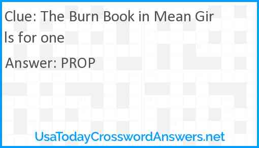 The Burn Book in Mean Girls for one Answer