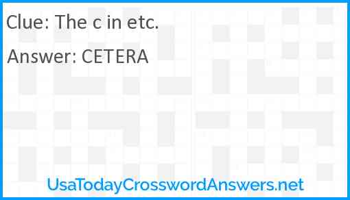 The c in etc. Answer