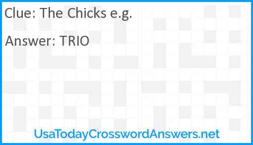 The Chicks e.g. Answer